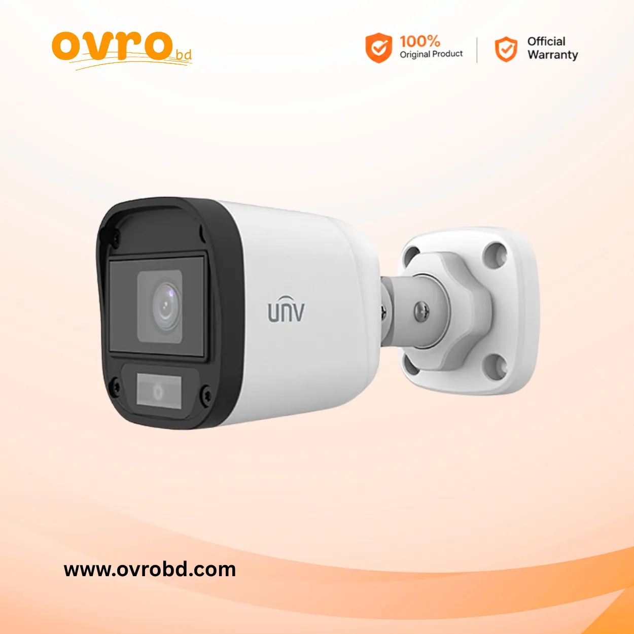 Uniview UAC-B115-AF40-W 5MP ColourHunter Fixed Warm Light Bullet Analog CCTV Camera