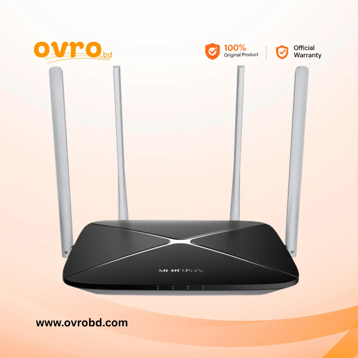 MERCUSYS AC12 AC1200 Dual-Band Wi-Fi Router with 4 High-Gain Antennas