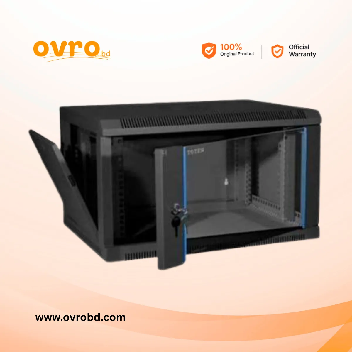 TOTEN 6U 530 × 300 × 400 mm Network Server Rack with Fan, PDU & Shelf