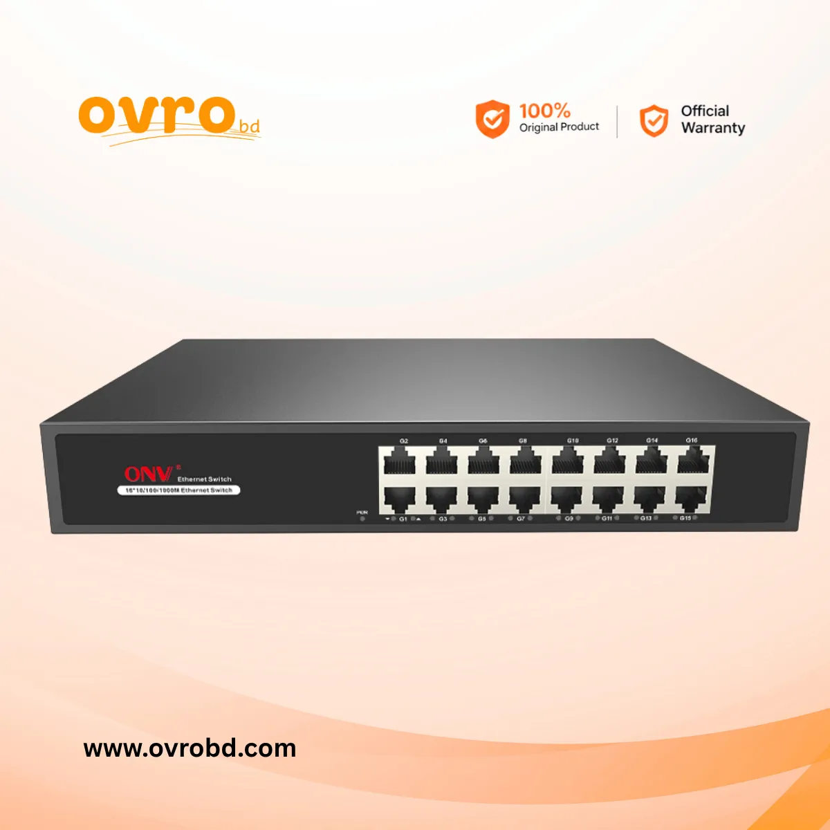 ONV-H3016 16-Port Gigabit Ethernet Switch for CCTV