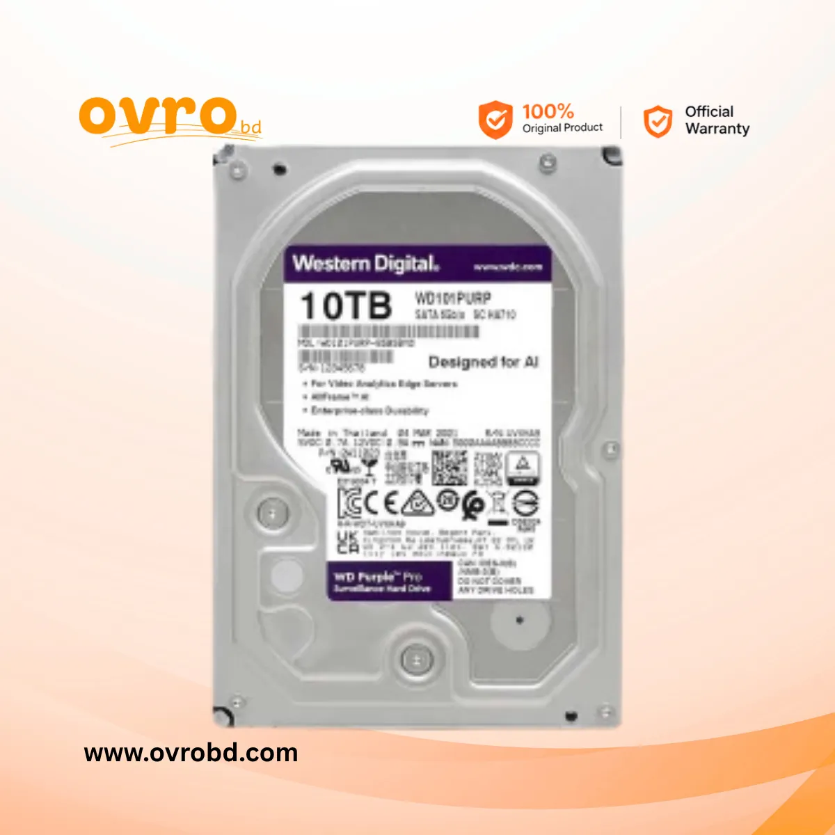 Western Digital WD Blue 10TB SATA Internal Hard Disk Drive for Desktop PC (WD100EAGZ)