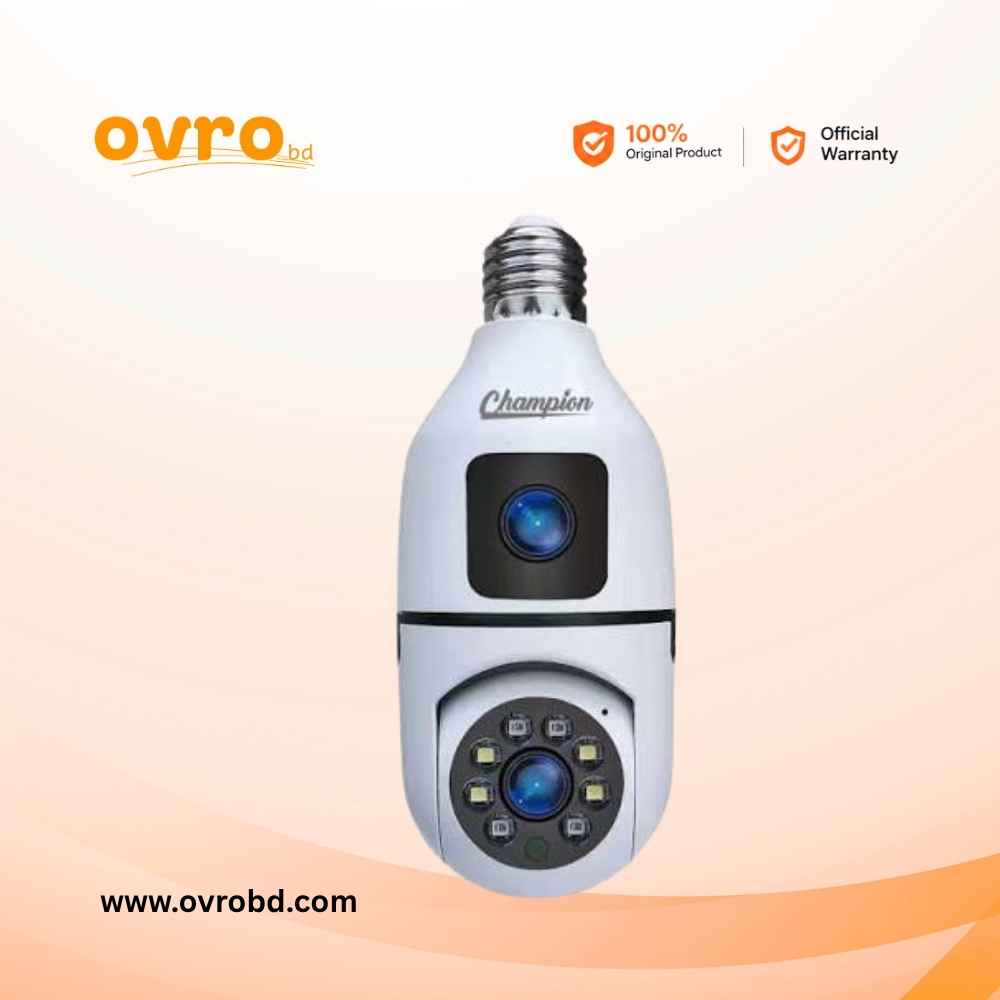 Champion Dual Lens PTZ Bulb IP Camera 2/3MP V380