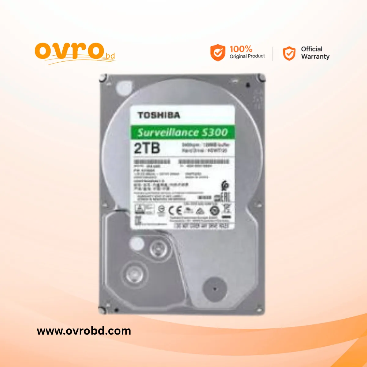 Toshiba P300 2TB SATA Internal Hard Disk Drive for Desktop PC (HDWD120UZSVA)