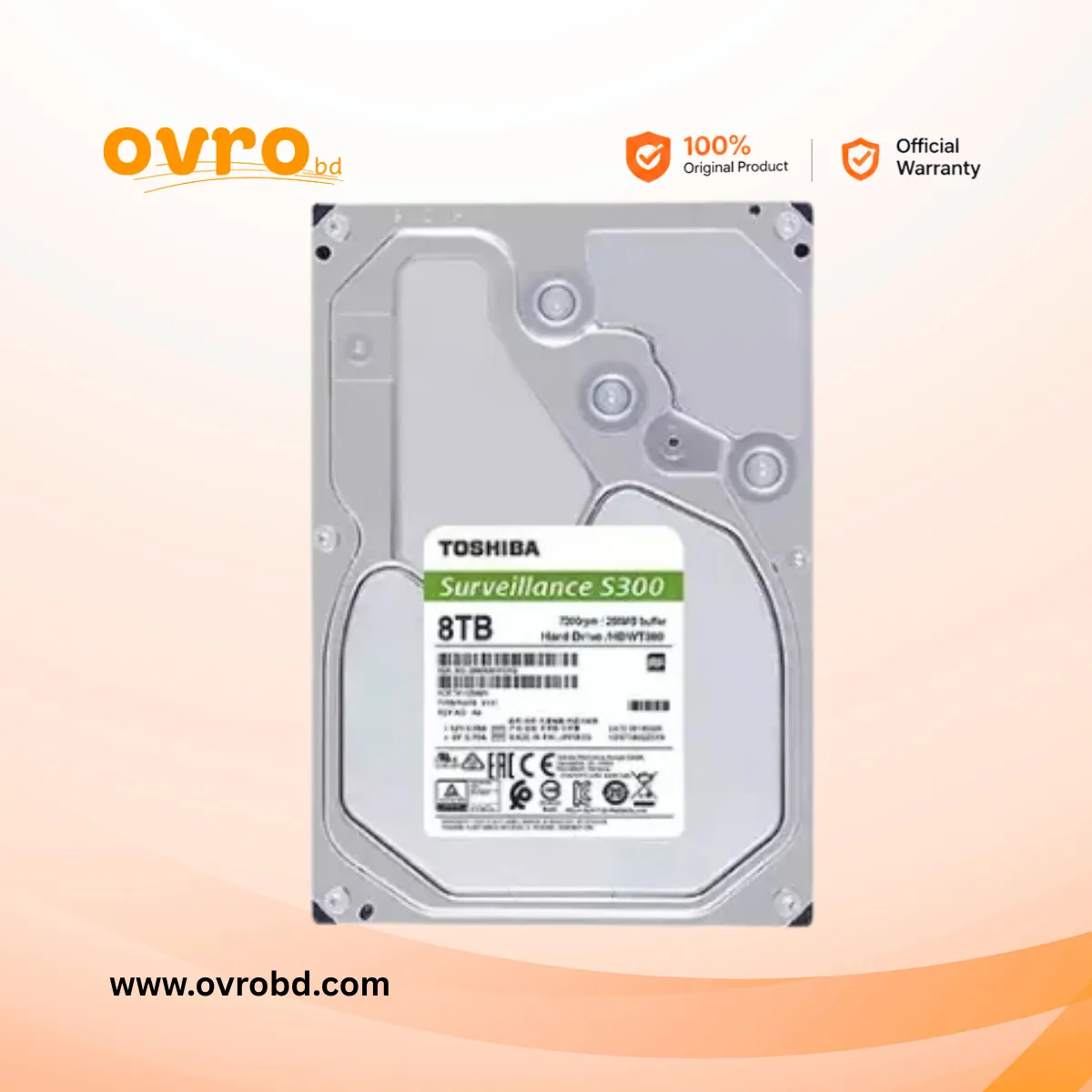 Toshiba X300 8TB SATA Internal Hard Disk Drive for Desktop PC (HDWR780UZSVA)