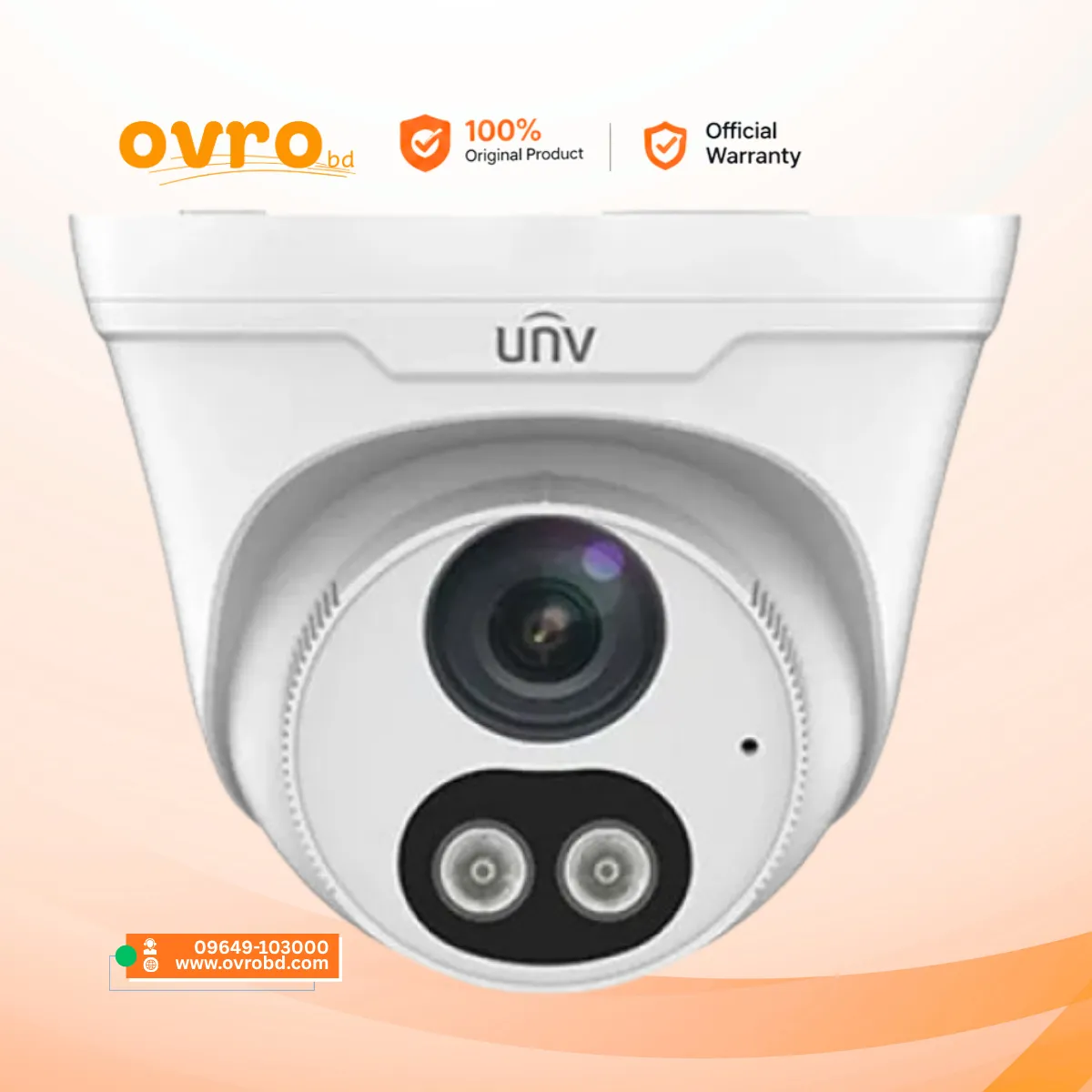 Uniview IPC3614LE-ADF28KC-WL 4MP ColorHunter Dual-Light Turret IP CCTV Camera