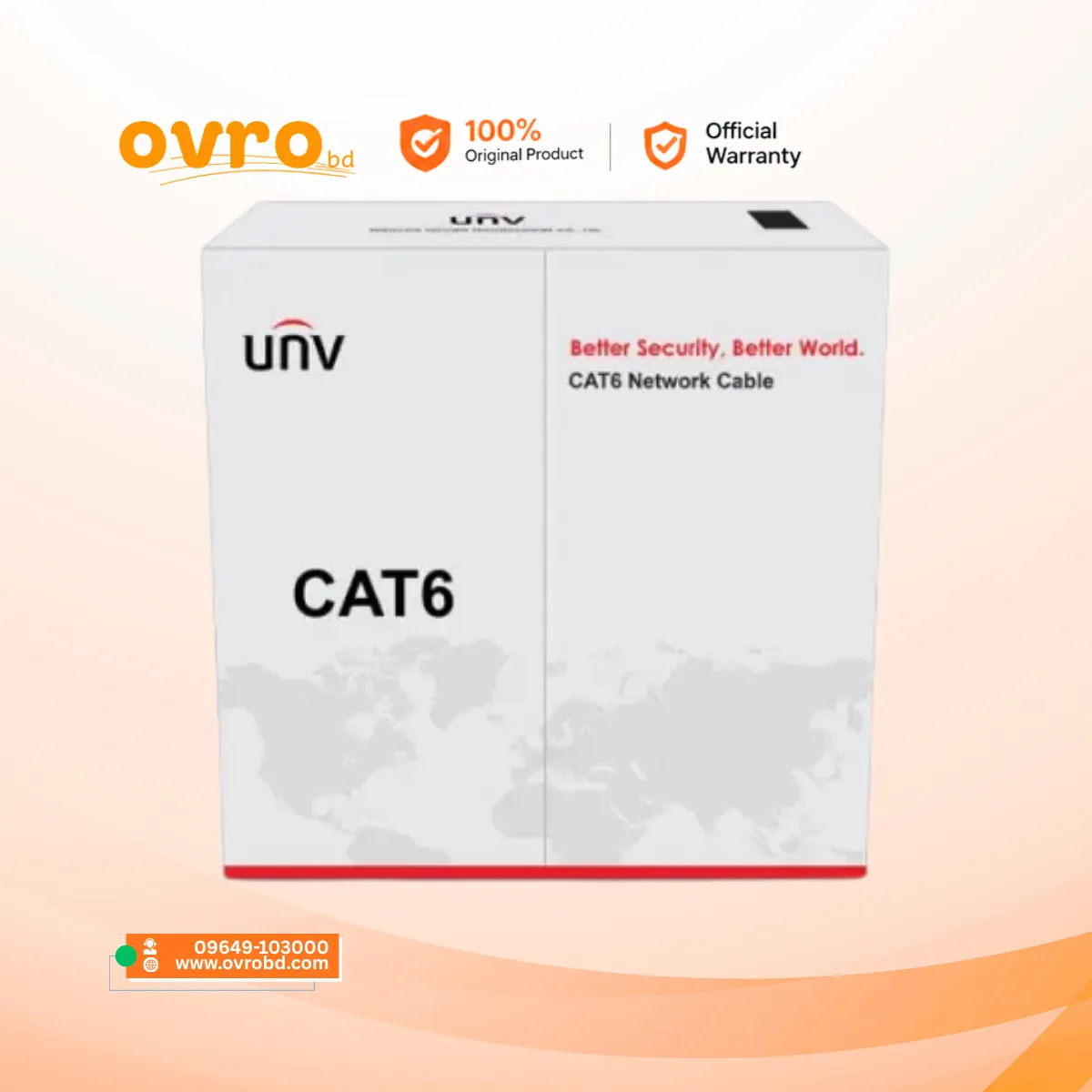 Uniview CAB-LC3100B-CCA-IN Cat6 UTP CCA Network Cable 305 Meter White