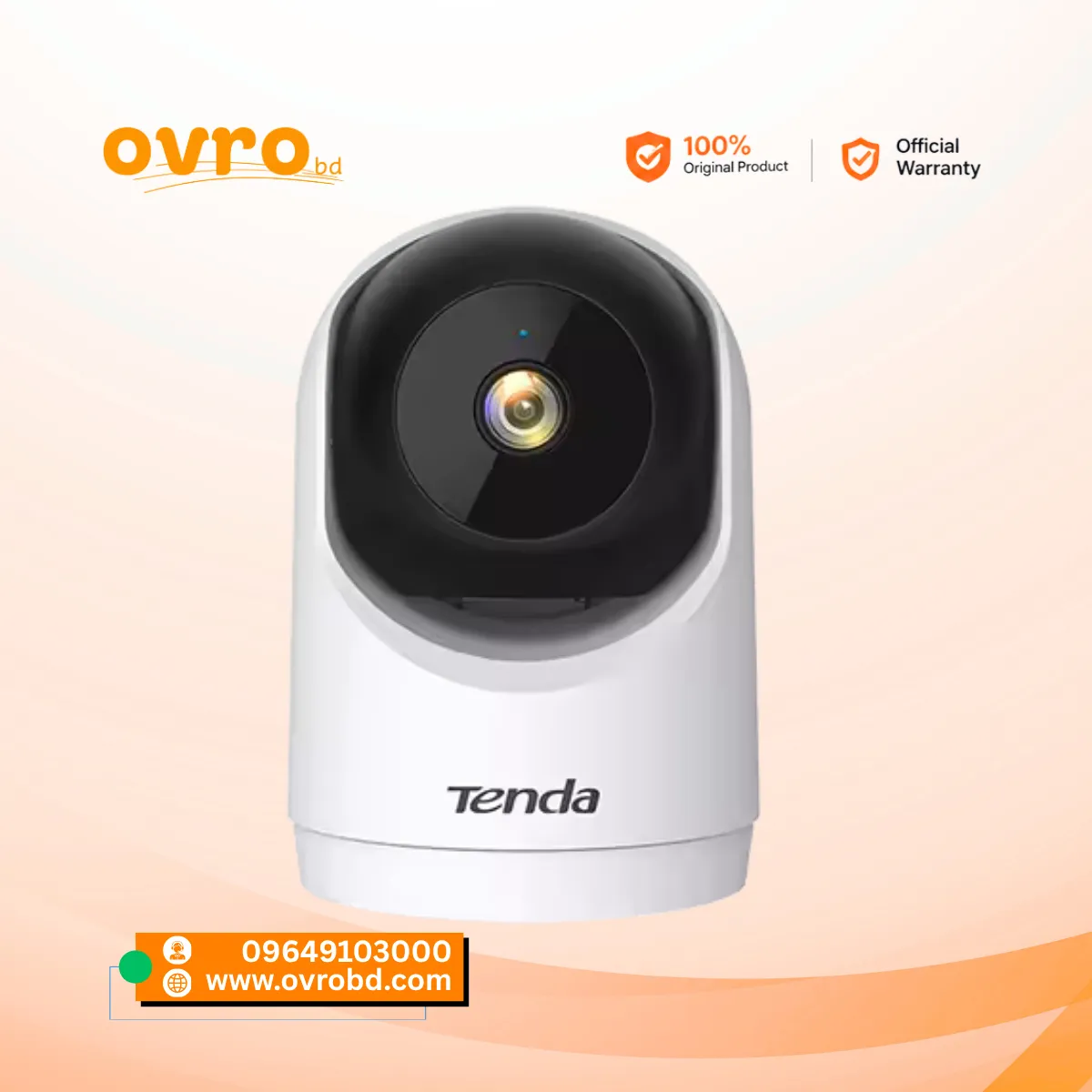 Tenda RP3 V3.0 3MP Wi-Fi 6 Smart Pan & Tilt Indoor Security Camera