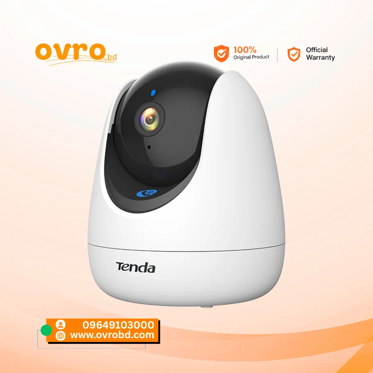 Tenda RP3 Pro 3MP Wi-Fi 6 Smart Pan & Tilt Indoor Security Camera