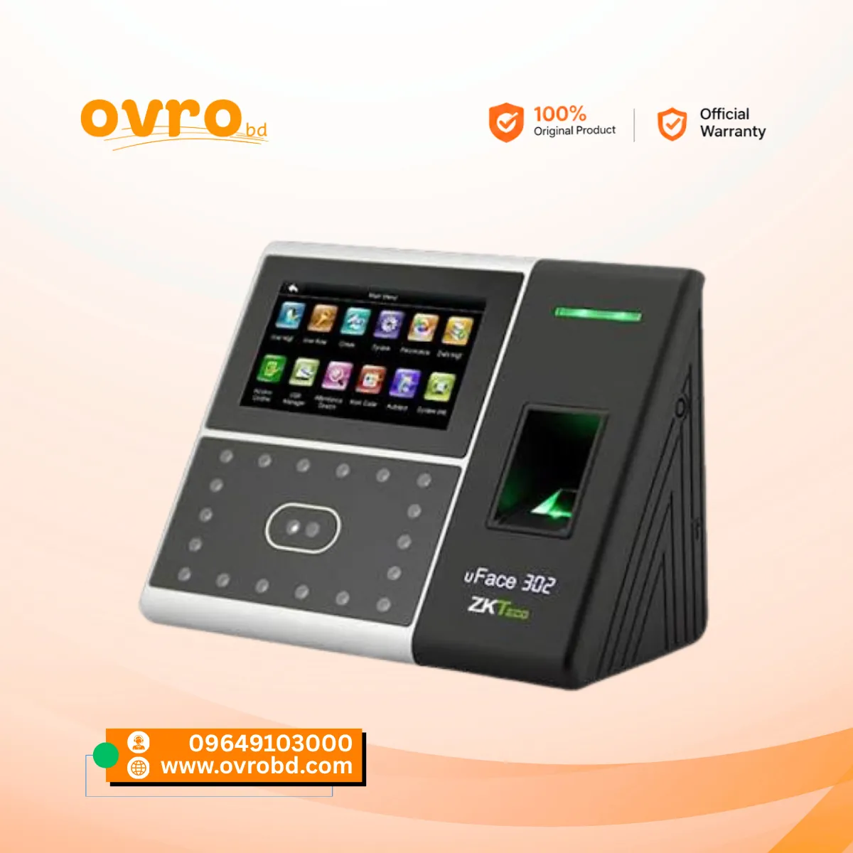 ZKTeco uFace302 WiFi Multi-Biometric Attendance & Access Control Terminal